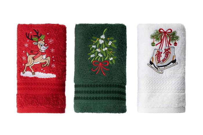 Mijölnir Baby Reindeer Juego de Toallas de Lavado Navideñas Verde, Rojo y Blanco